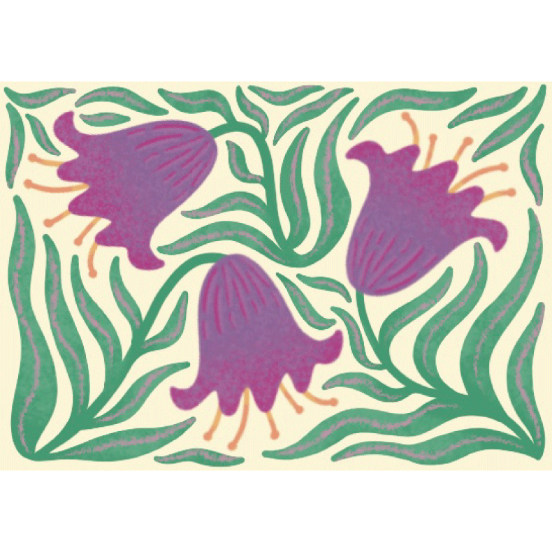 carte-fleurie-jonquille-violette-et-verte