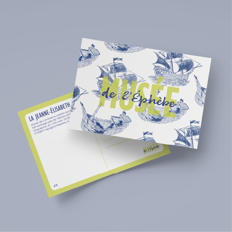 carte postale bateau