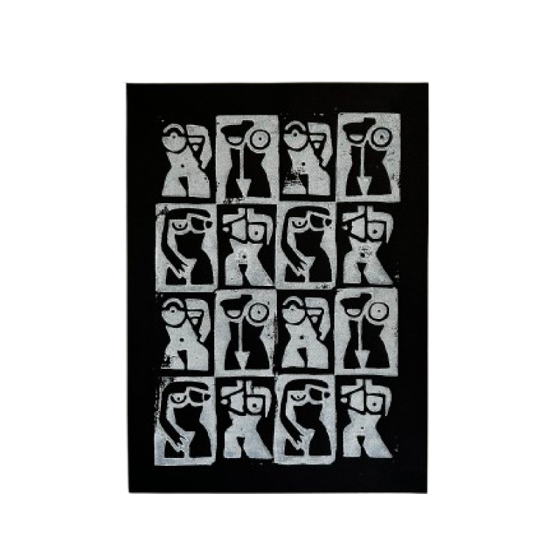 linogravure blanche et noire