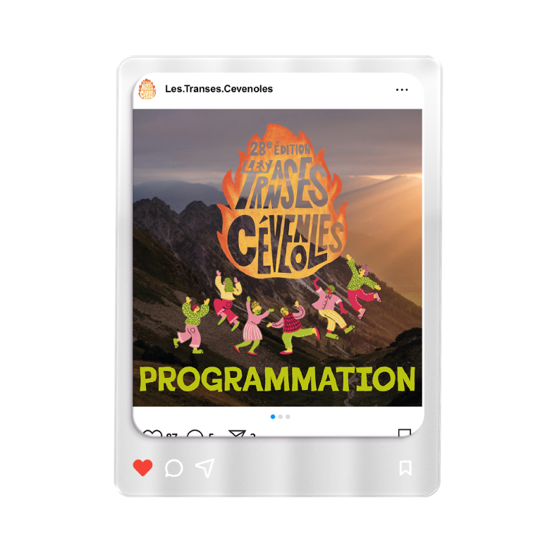 post instagram transes cevenoles avec programmation illustre