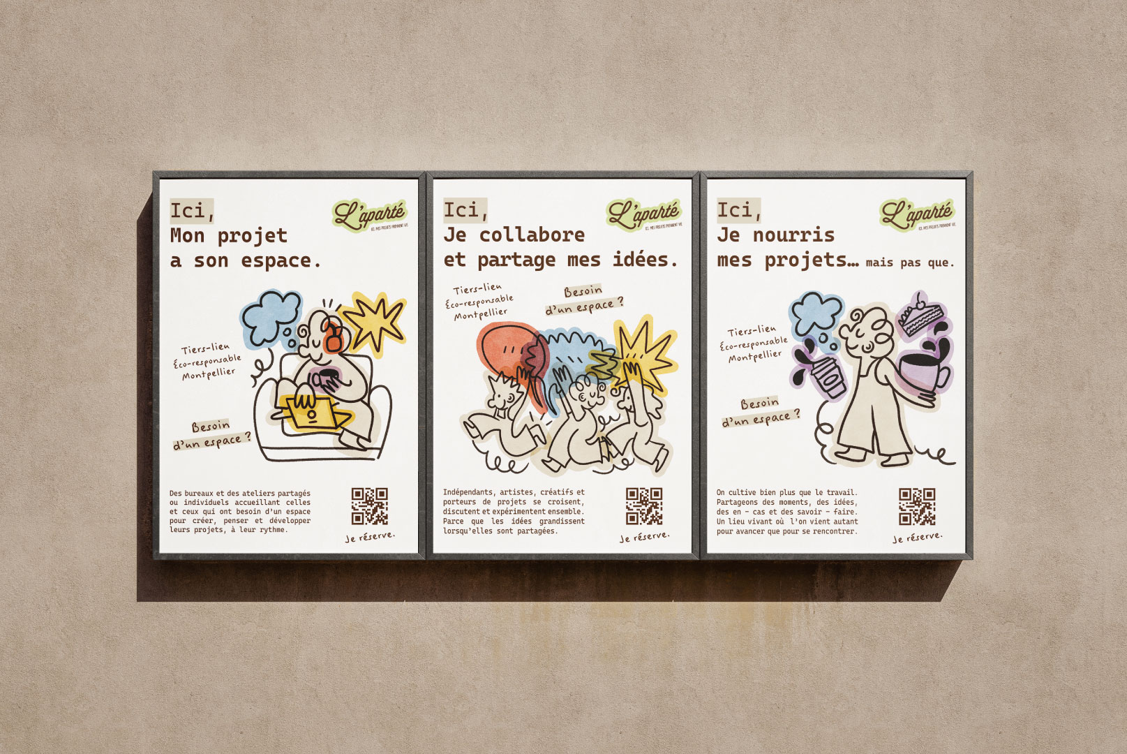 affichage libre a3 avec les affiches de l'aparte