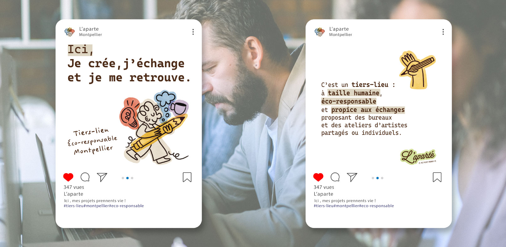 duo de posts instagram de l'aparte general